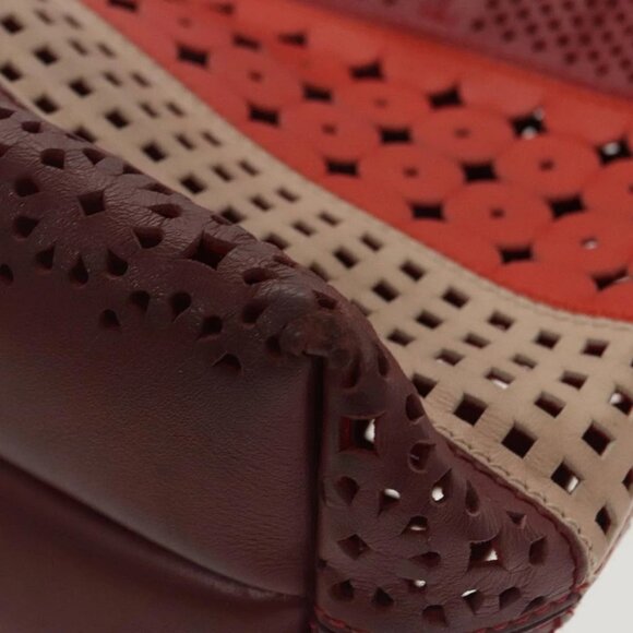 Salvatore Ferragamo Tote Bag Leather Red Gold Auth 102115 - Picture 4 of 16